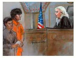 Arraign  - To bring somebody to court in order to formally accuse them of a crime.