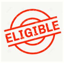 Eligible  - Is able to have or do it because they have the right qualifications, are the right age, etc.