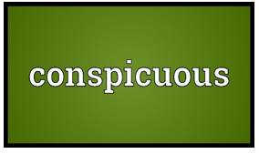 Conspicuous  - Easy to see or notice