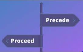 Precede  - To happen before something or come before something/somebody in order