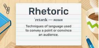 Rhetoric  - Speech or writing that is intended to influence people, but that is not completely honest or sincere.