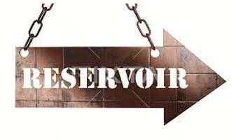 Reservoir  - a natural or artificial lake where water is stored before it is taken by pipes to houses, etc.