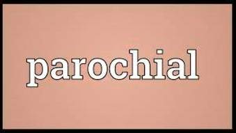 Parochial  - only interested in small issues that happen in your local area and not interested in more important things