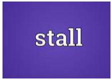 Stall  - To stop suddenly because of a lack of power or speed; to make a vehicle or an engine do this.