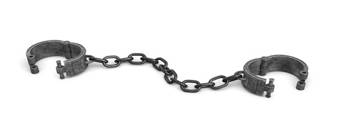 Shackles  - a particular state, set of conditions or circumstances, etc. that prevent you from saying or doing what you want
