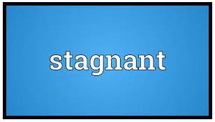Stagnated  - to stop developing or making progress