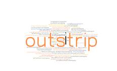 Outstripped  - to become larger, more important, etc. than somebody/something