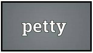 Petty  - small and unimportant