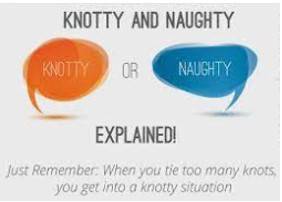 Knotty  - Complicated and difficult to solve