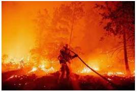 Conflagrations  - A very large fire that destroys a lot of land or buildings