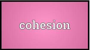 Cohesion  - the act or state of keeping together.