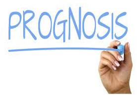 Prognosis  - A judgement about how something is likely to develop in the future.