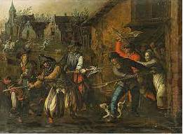 Pillaged  - To steal things from a place or region, especially in a war, using violence.