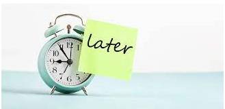 Defer - To delay something until a later time.