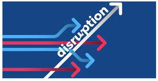 Disruption  - A situation in which it is difficult for something to continue in the normal way