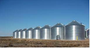 Silo  - A tall tower on a farm used for storing grain, etc.