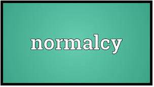 Normalcy  - A situation where everything is normal or as you would expect it to be.
