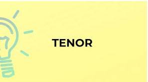 Tenor  - a man’s singing voice with a range just below the lowest woman’s voice