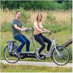 Tandem  - A bicycle for two riders, one behind the other.