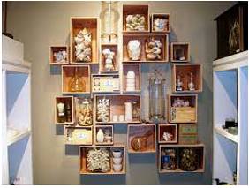 Displaying  - To put something in a place where people can see it easily; to show something to people.