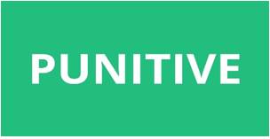 Punitive  - Very severe and that people find very difficult to pay.