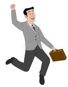 Gleefully - In a happy way because of something good you have done or something bad that has happened to somebody else.