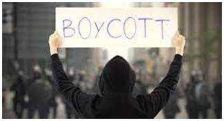 Boycotted - Withdraw from commercial or social relations with (a country, organization, or person) as a punishment or protest.