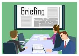 Briefing - Instructions or information that you are given before something happens.