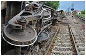 Derailed - Cause (a train or tram) to leave its tracks accidentally.