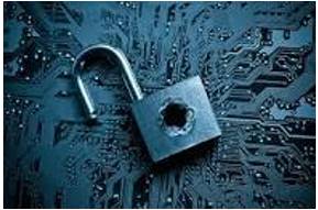 Breached - Make a gap in and break through (a wall, barrier, or defence).