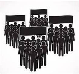 Faction - A small organized dissenting group within a larger one, especially in politics.