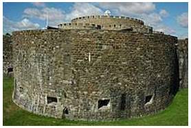 Bastion - A projecting part of a fortification built at an angle to the line of a wall, so as to allow defensive fire in several directions.