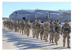 Deployment - To put soldiers or weapons in a position where they are ready to fight.