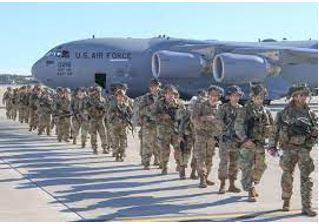 Deployed - To put soldiers or weapons in a position where they are ready to fight.
