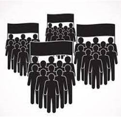 Faction - A small organized dissenting group within a larger one, especially in politics.