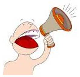 Blaring - Make or cause to make a loud, harsh sound.