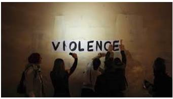 Violence - Behaviour involving physical force intended to hurt, damage, or kill someone or something.