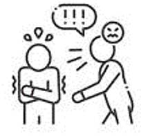 Intimidating - The action of intimidating someone, or the state of being intimidated.