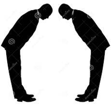 Bow - To express by bending the head, body, or knee