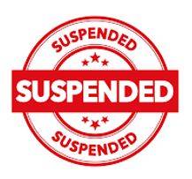 Suspension - Imposed by a judge or court but not enforced as long as no further offence is committed within a specified period.