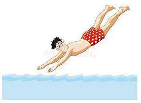 Plunged - Jump or dive quickly and energetically.