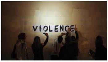Violence - Behaviour involving physical force intended to hurt, damage, or kill someone or something.