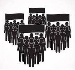 Faction - A small organized dissenting group within a larger one, especially in politics.