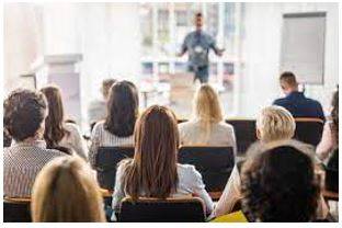 Attend - Be present at (an event, meeting, or function).