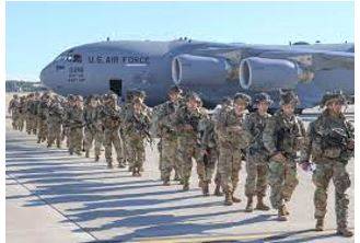 Deployed - To put soldiers or weapons in a position where they are ready to fight.