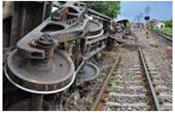 Derailed - Cause (a train or tram) to leave its tracks accidentally.