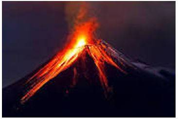 Erupted - Become active and eject lava, ash, and gases.