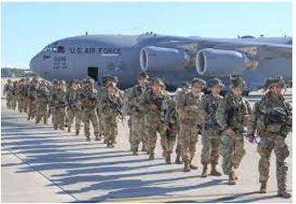 Deployed - To put soldiers or weapons in a position where they are ready to fight.