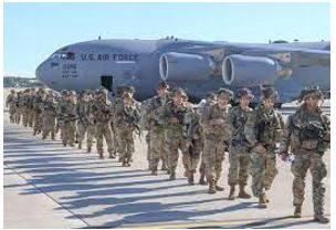Deployed - To put soldiers or weapons in a position where they are ready to fight.