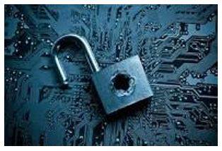 Breached - Make a gap in and break through (a wall, barrier, or defence).